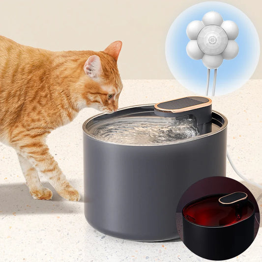 Cat Water Fountain with Motion Sensor Automatic  with LED Light